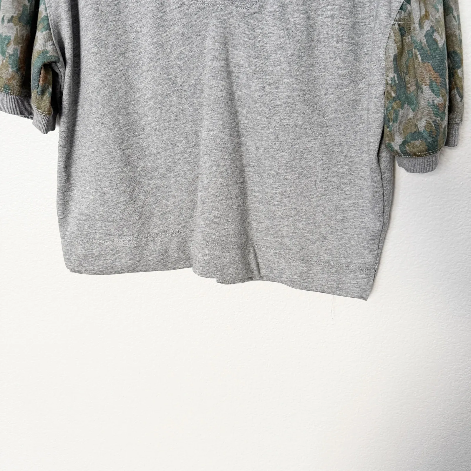 [Anthropologie] Daily Practice Puff Sleeve Camo Print V-Neck Top NWT Sz Small S - Image 8