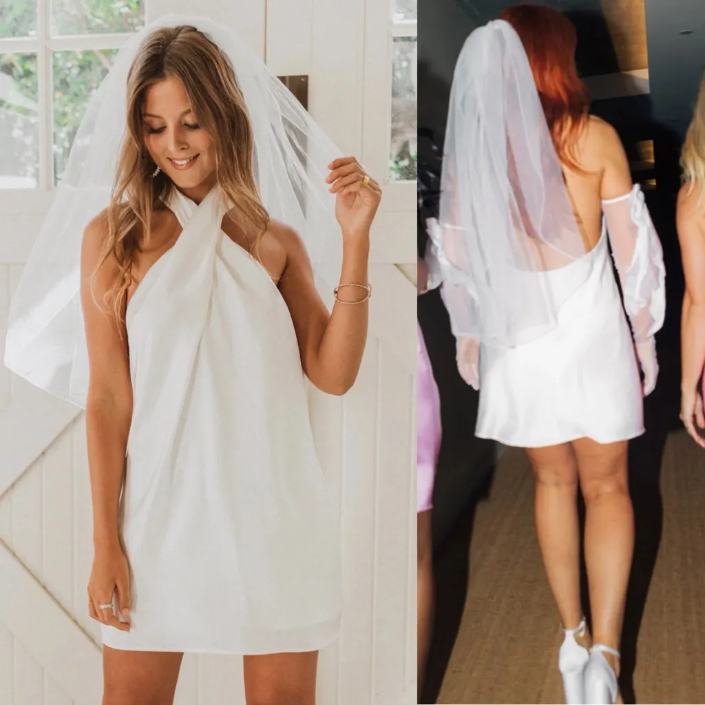 Show Me Your Mumu Jasmine Halter Mini Dress Ivory Luxe Satin - Image 5