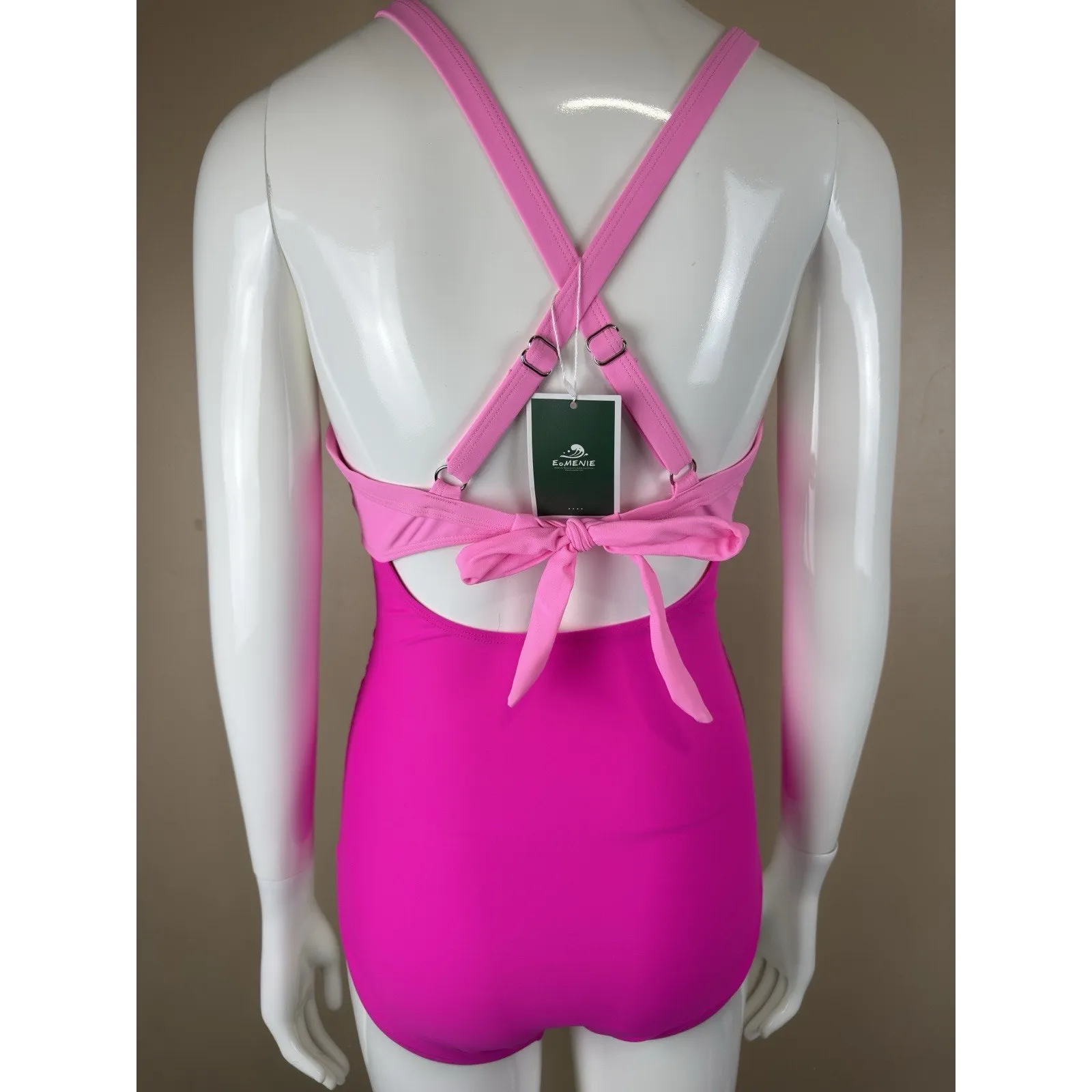 Eomenie Women's One Piece Swimsuits Tummy Control Cutout High Waisted Bathing S Pink - Image 6