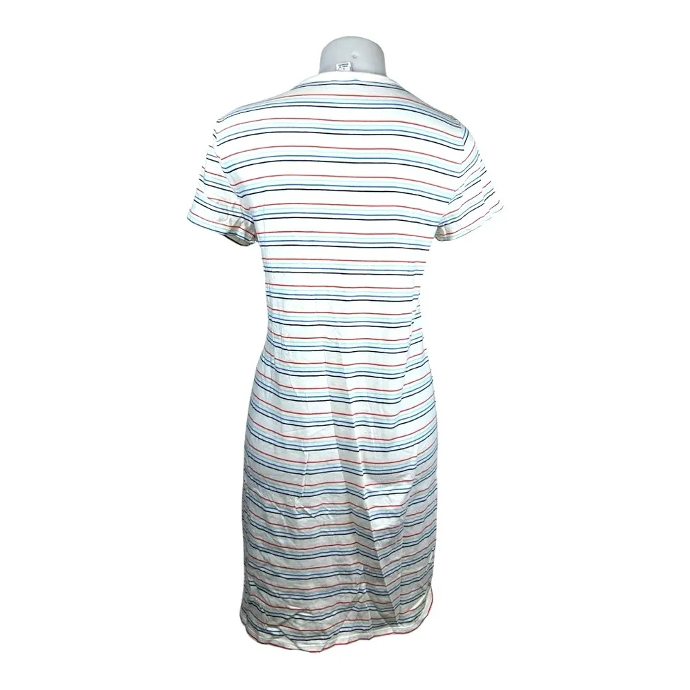 J. Crew Striped T-Shirt Dress S, Striped Short Sleeve Dress - Image 5
