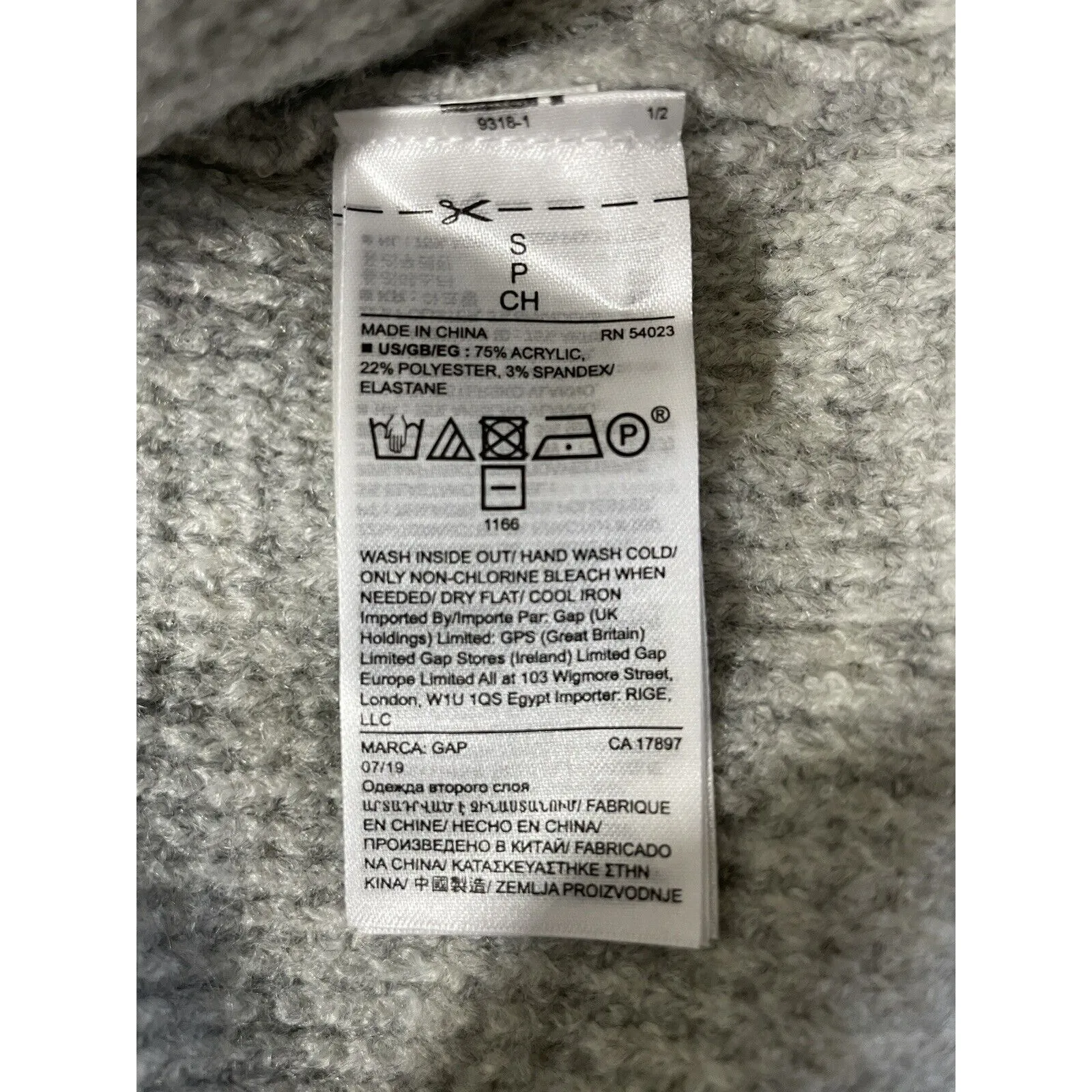 GAP Maternity Crew Neck Waffle Knit Light Gray Pullover Sweater Size Small - Image 8