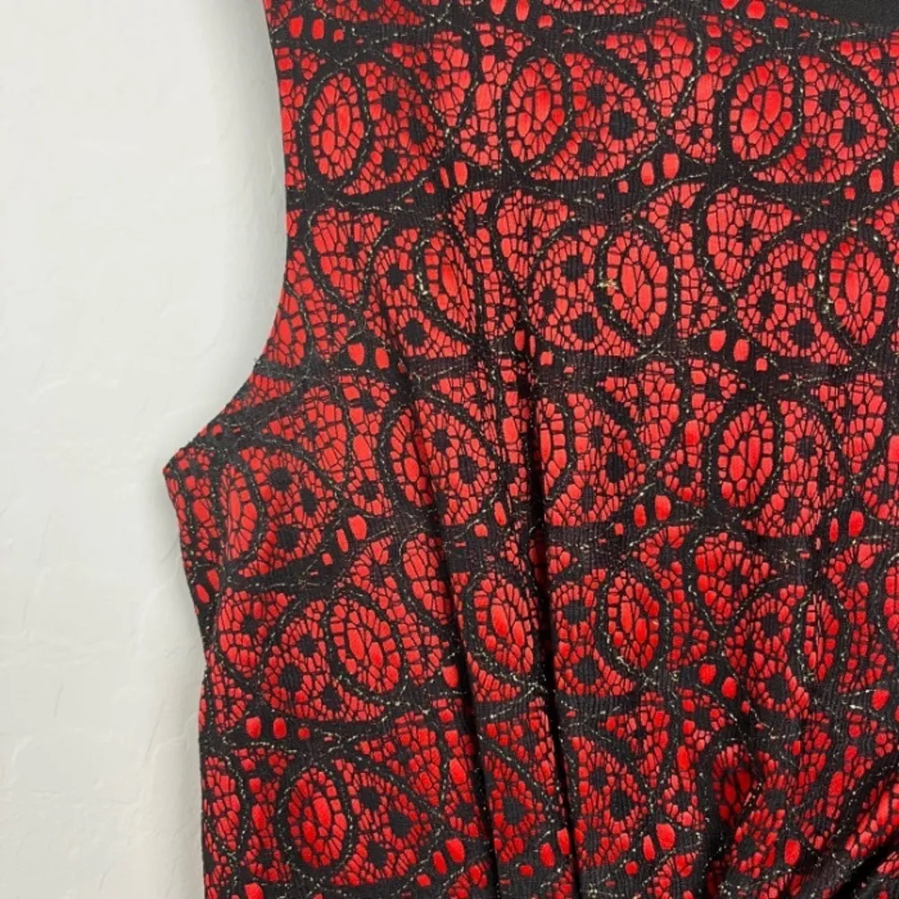 En Focus Woman Black and Red Sleeveless‎ Sheath Dress - Image 7