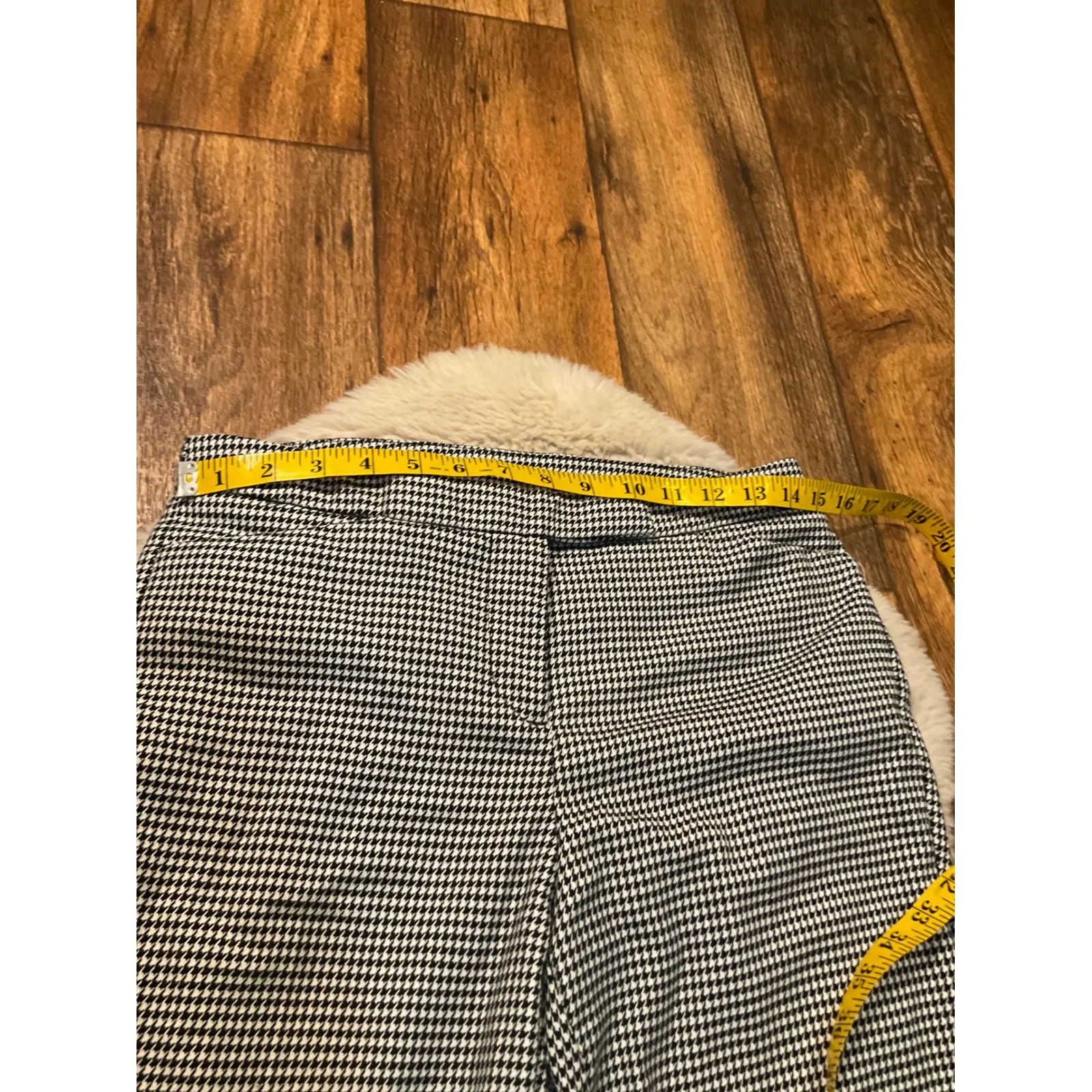 Worthington Pants Size 4 Houndstooth Print Career Straight Black White‎ Womens - Image 5