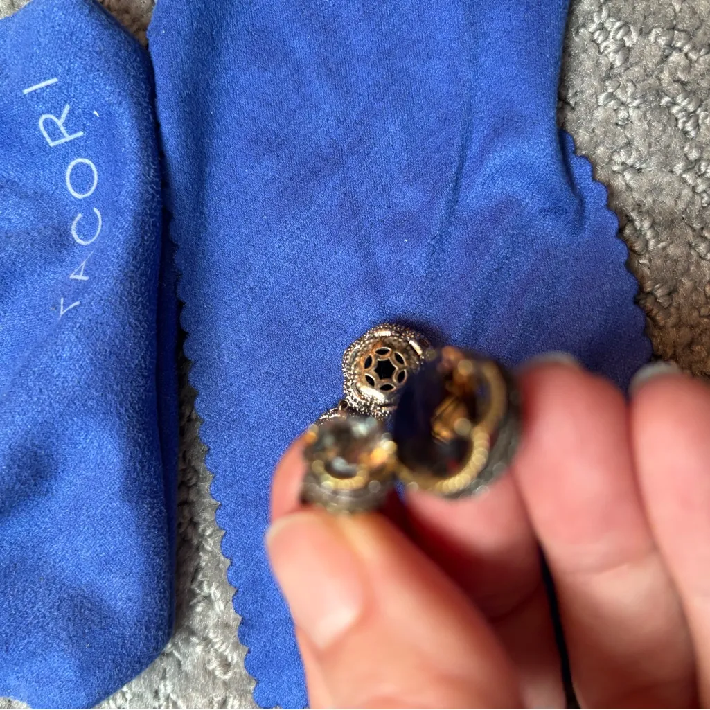 Tacori 18K925 Prasiolite & Smokey Quartz Drop Earrings Gold - Image 6