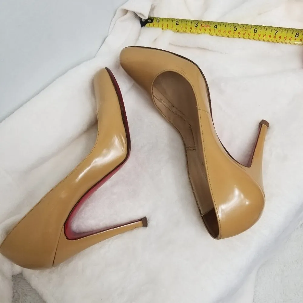 PRICE DROP-Christian Louboutin camel color Patent Leather heels - Image 12