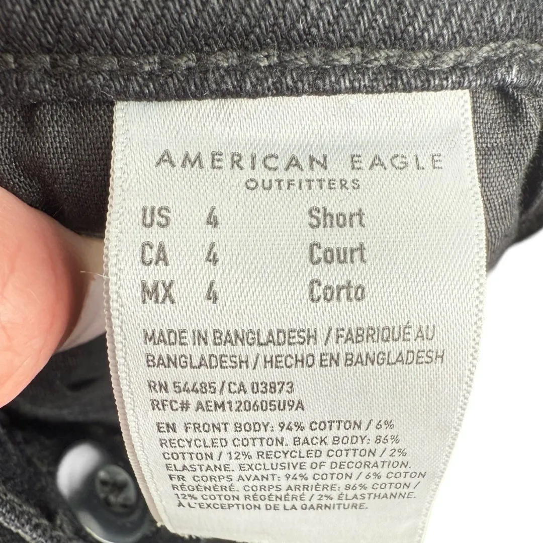 NWT American Eagle Strigid Super High Rise Baggy Straight Black Jeans Sz 4 Short - Image 11