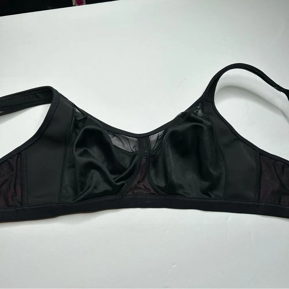 Modern movement cheetah animal print unlined wireless Black and Red Lace Bra 34D Size undefined - Image 4