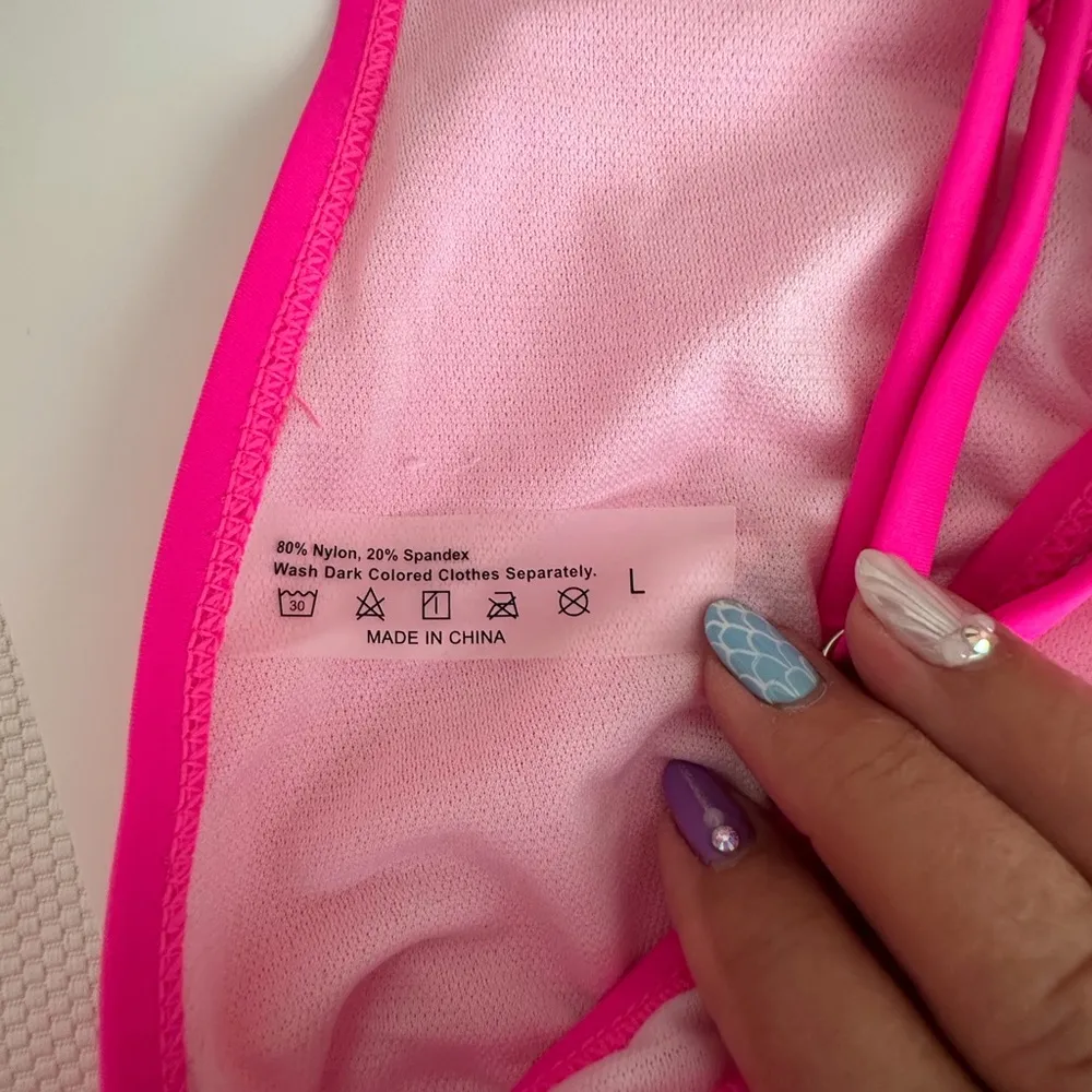 Pink Bikini with Sleek Stretchy Material and High - Image 4