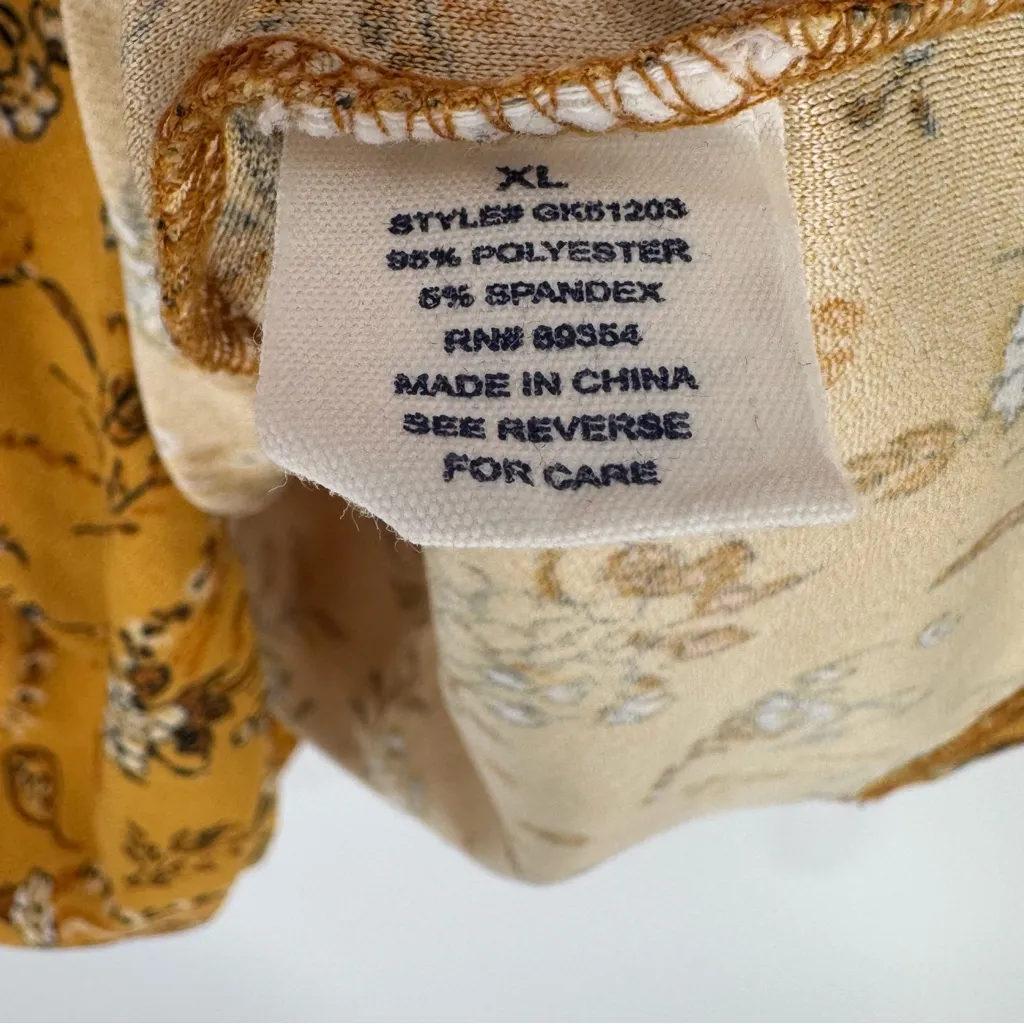 Floral Mustard Dress Yellow Size XL - Image 5