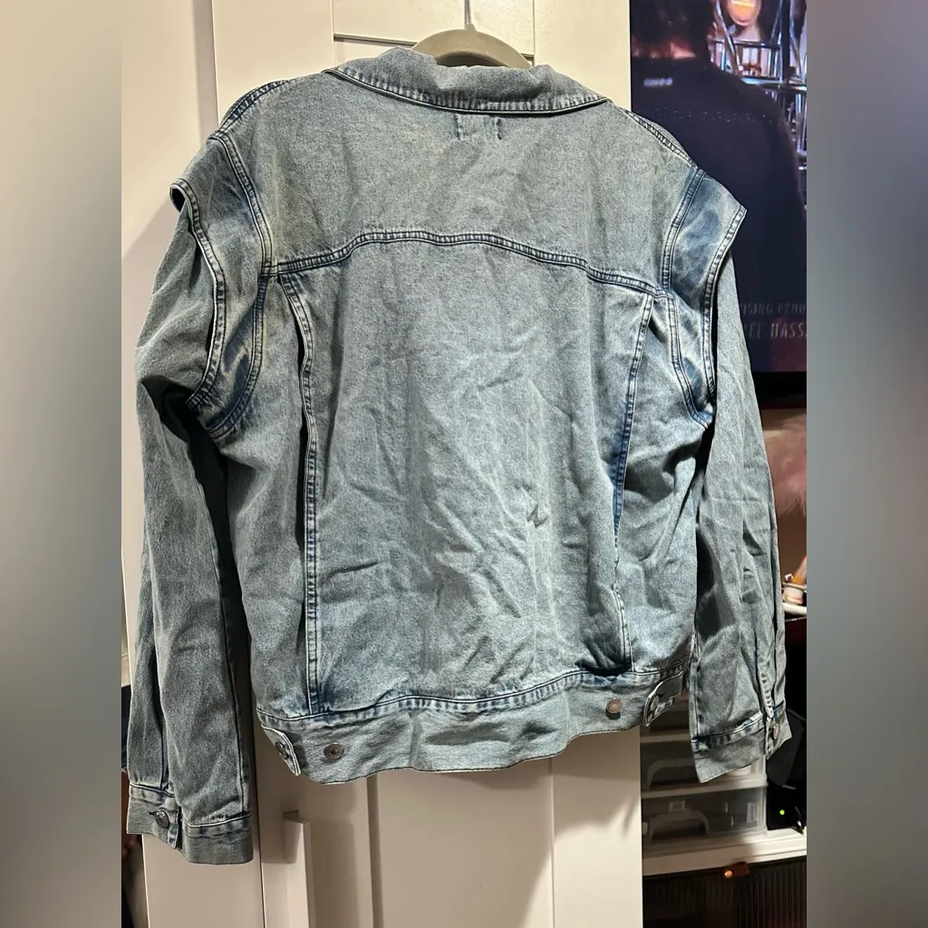 NWT BIBI BUTTON UP LONG SLEEVE DENIM JACKET Blue Size XL - Image 9