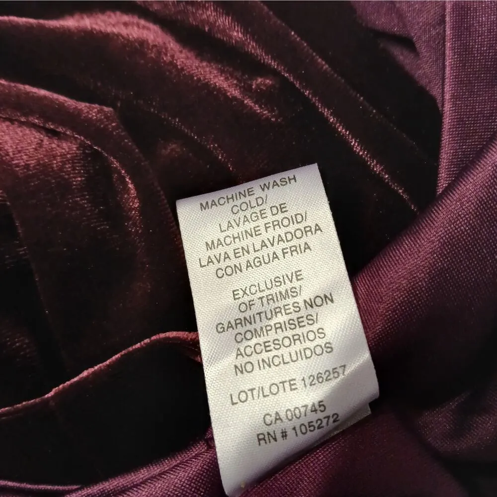 $395 NWT Halston Amara Dress Burgundy Velvet One Shoulder Cocktail Party Wedding Size 12 - Image 14