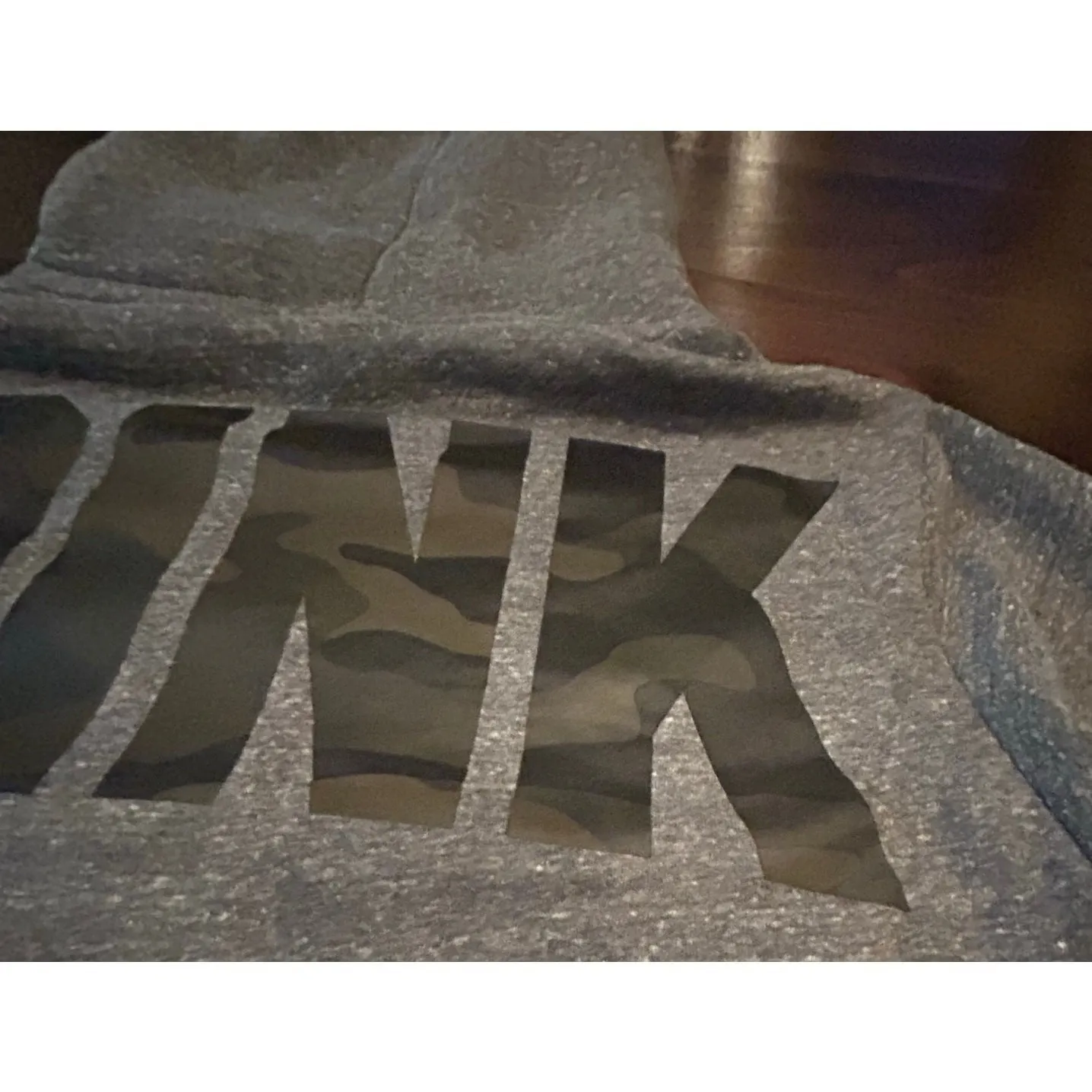 PINK Victoria's Secret Gray Fleece Lined Hoodie Sweatshirt Casual Comfy Sz Small - Image 5