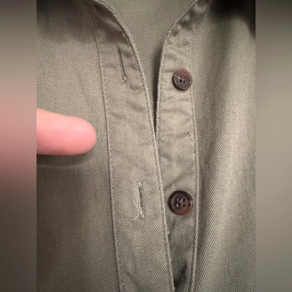 Ashley Stewart Olive Green Button-down Shirt Dress - Image 5