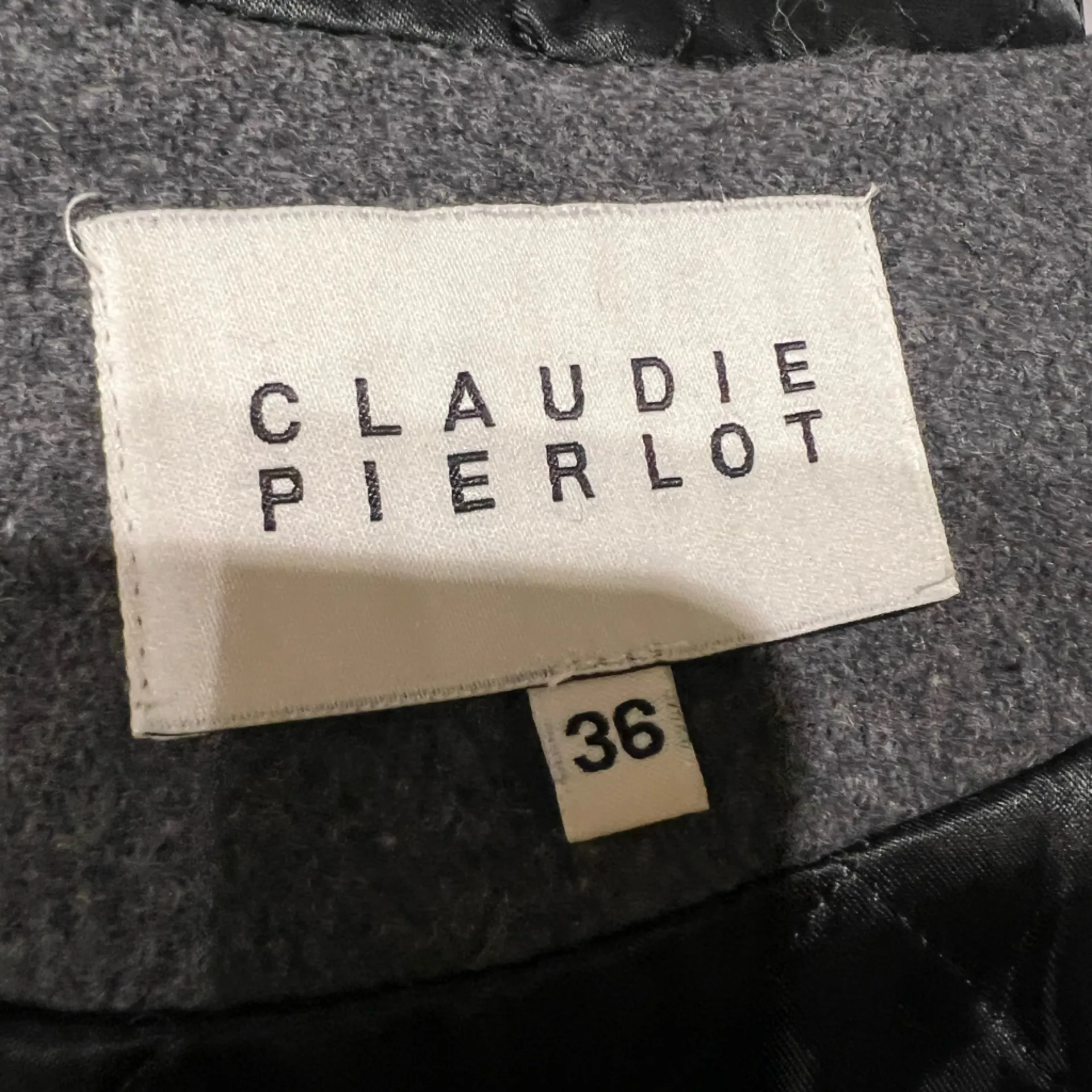 Grey wool coat with hood claudiepierlot Gray - Image 7