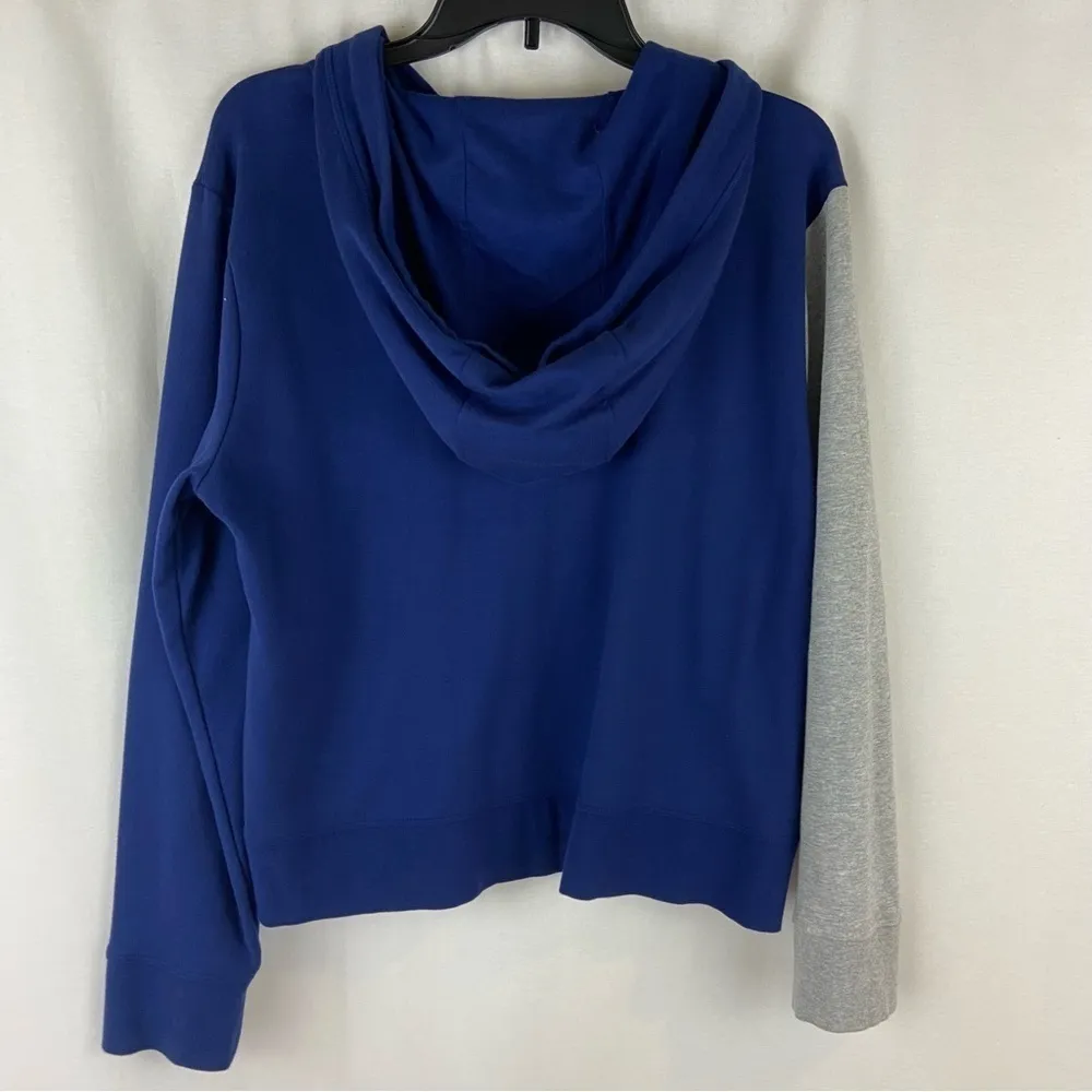 Tommy Hilfiger Sport Navy Pink & Gray Colorblock Patchwork Hoodie Pockets Sz XL - Image 7