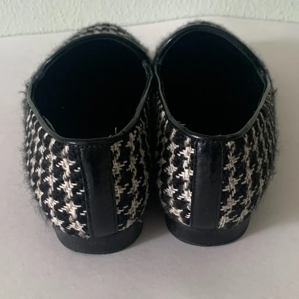 Jon Joseph Gatsby Houndstooth Flat Size 8.5 Black - Image 5