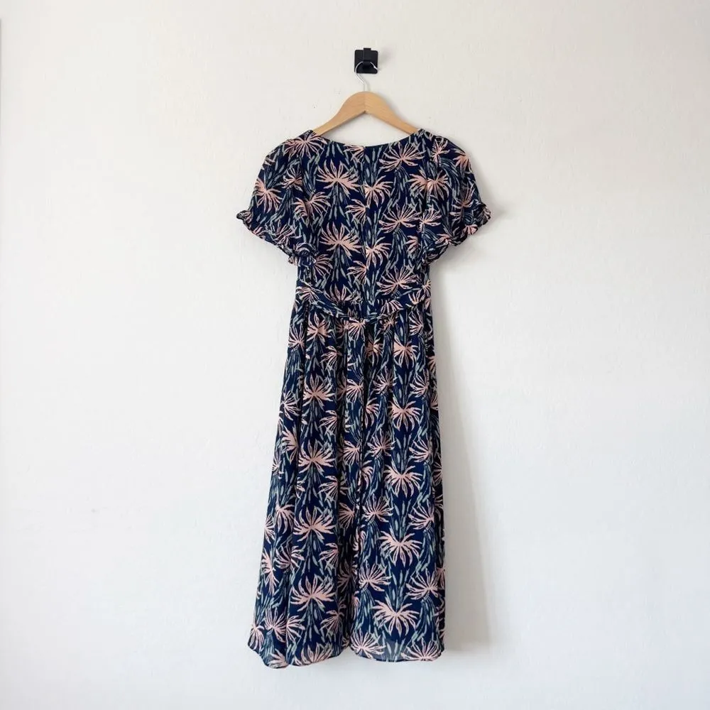 Madewell Ruffle-Sleeve Midi Dress in Oasis Palms Size XS - Image 5