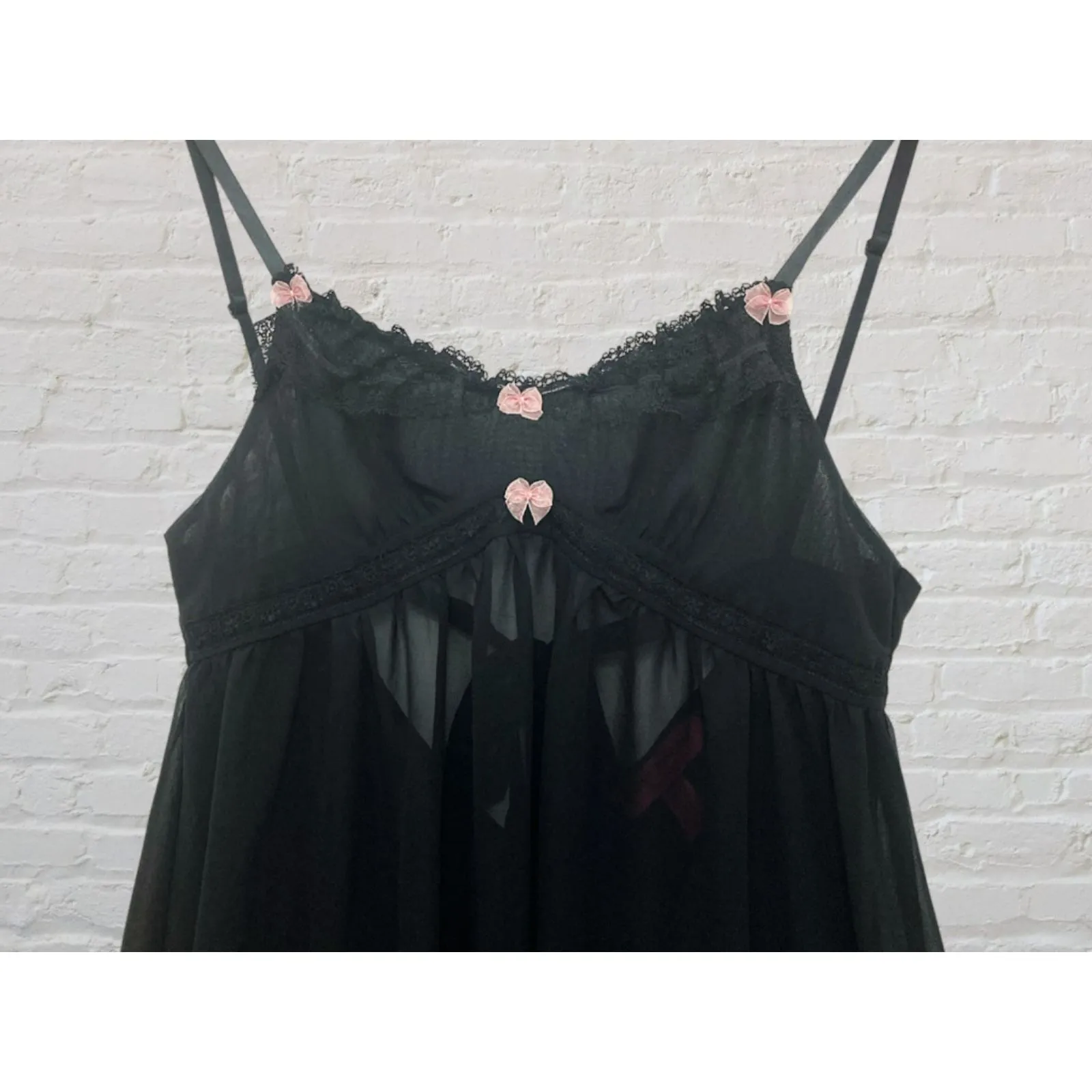 Betsey Johnson Black Babydoll Nightgown Size S - Image 4
