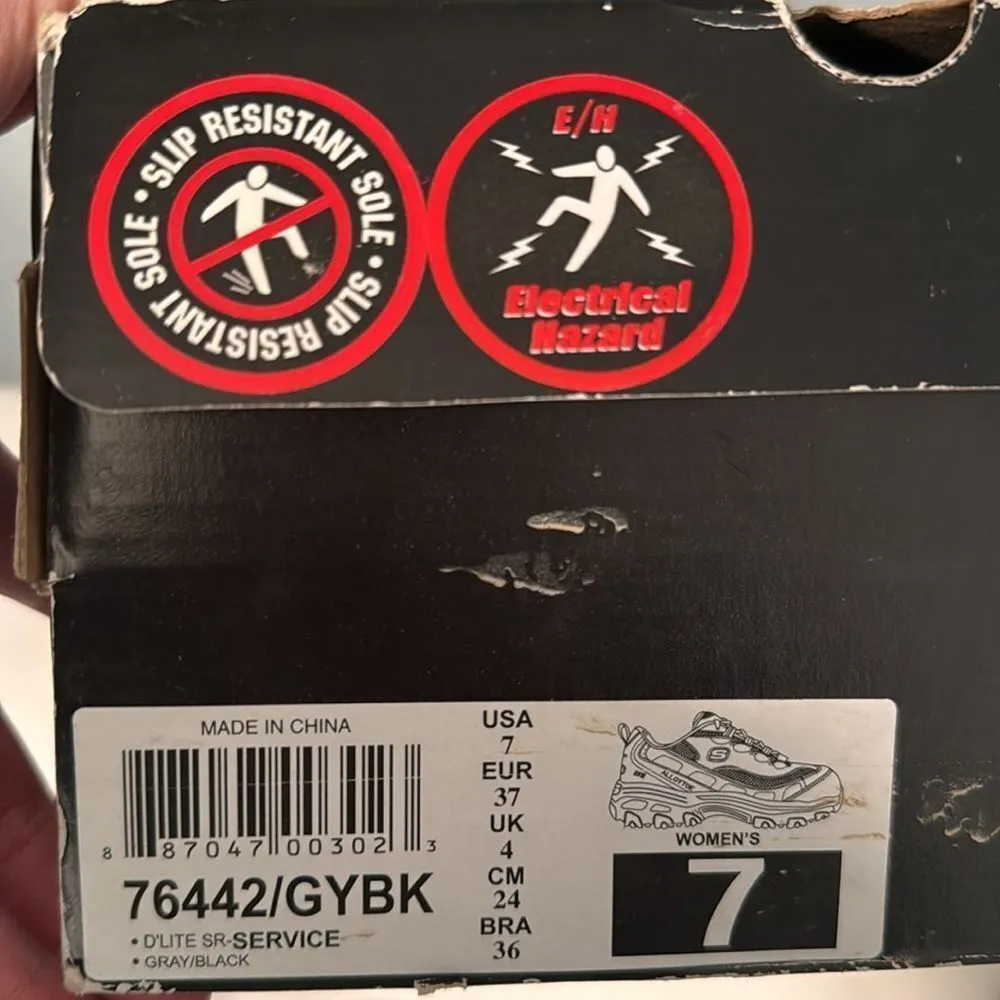 SKECHERS D’LITE SLIP RESISTANT COMPOSITE FOR WORK SHOES SIZE 7 - Image 12