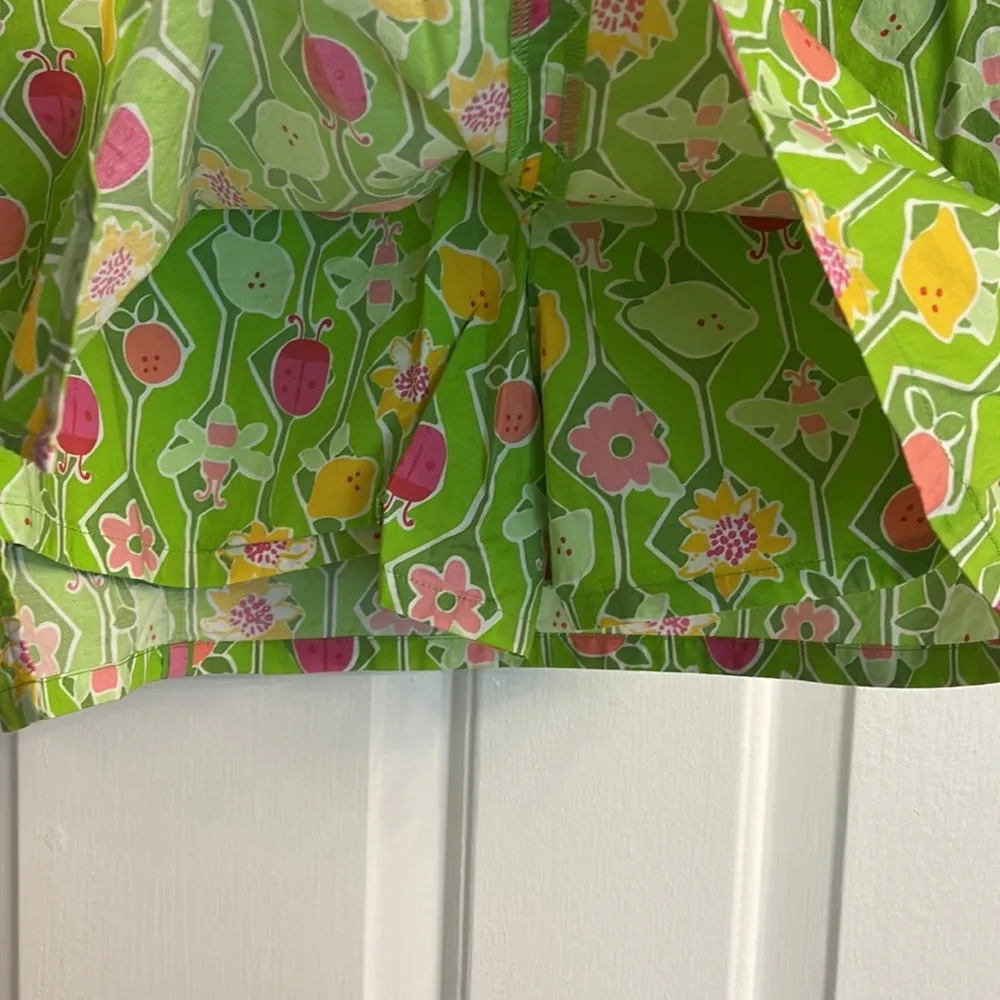 Vintage Lilly Pulitzer Women's Green Floral Print Skort, Size 4 - Image 3