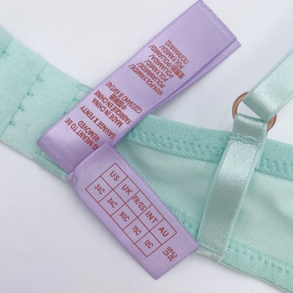 Savage x Fenty Puff Daisy Unlined Bra Mint Hint Green Size 34C Underwire Sheer - Image 8
