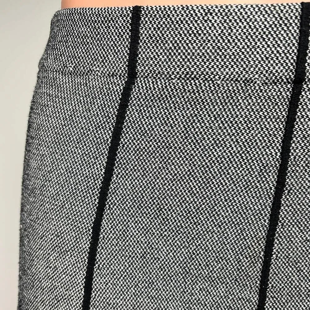 Zara Basic Black Tweed Striped High Waisted Pleated A Line Mini Skirt Size XS - Image 5