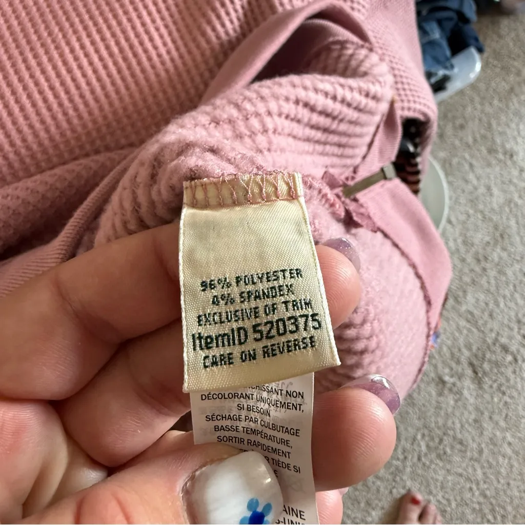 L.L. Bean Women's Birchwood Brushed Waffle Top Crewneck Washed Orchid Pink‎ XS Pink - Image 7