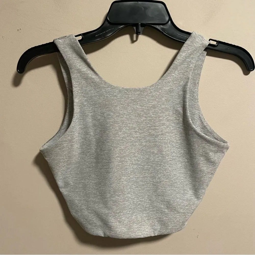 Outdoor Voices Two Tone Colorblock Crop Top in Dove/Ash- Size XS - Image 2