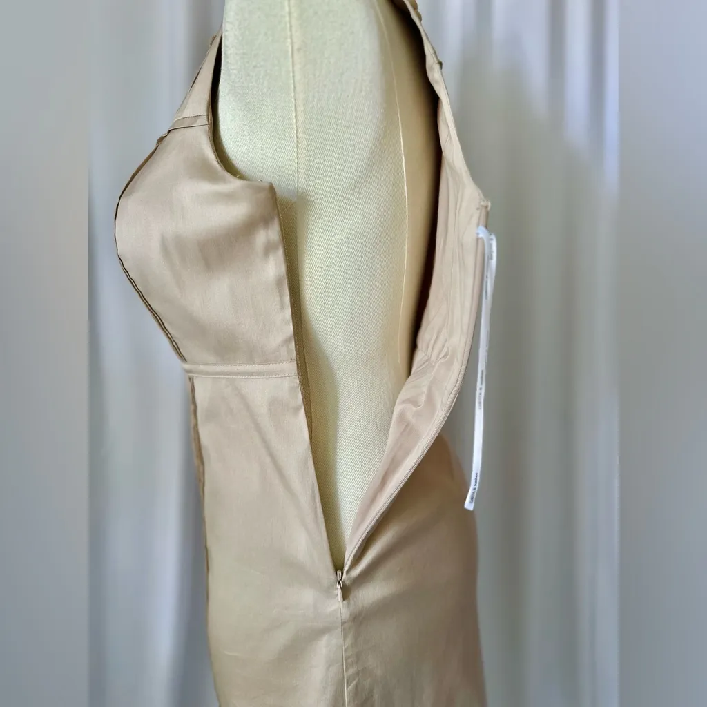 Chetta B Tan Pleated Midi Dress (895) - Image 5