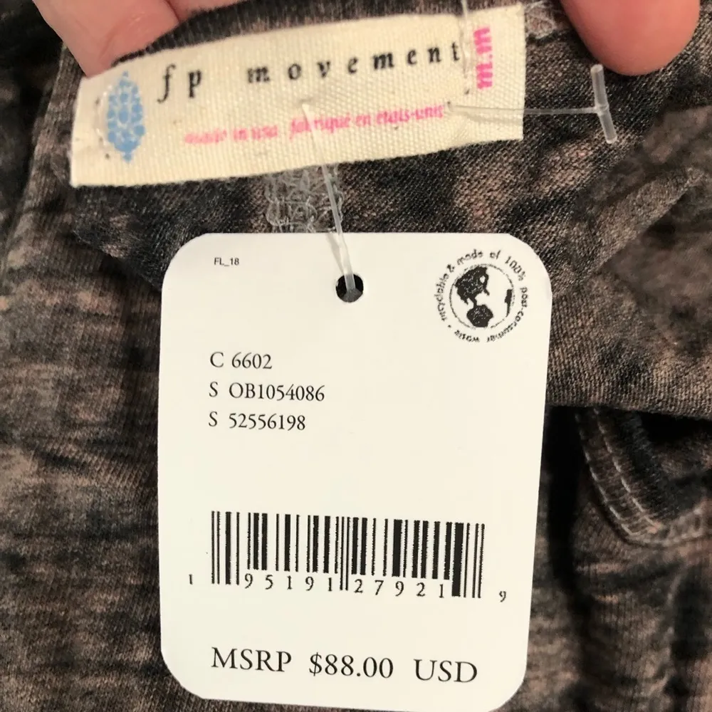 Free People Movement Long Sleeved Burnout Tee Shirt Side Split New Medium - Image 6