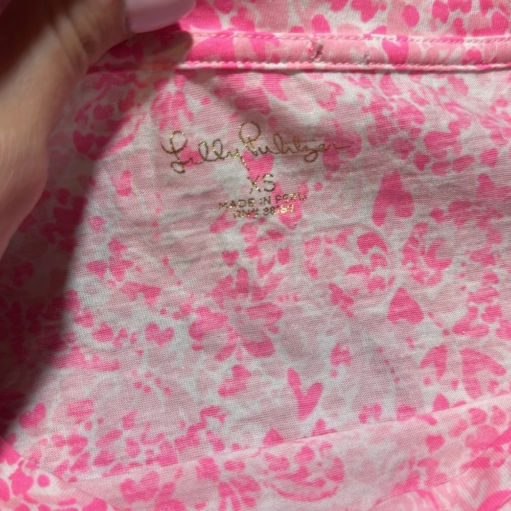 Like new! LILLY PULITZER Ziva Pink Shandy Invest a gator Top - Image 2