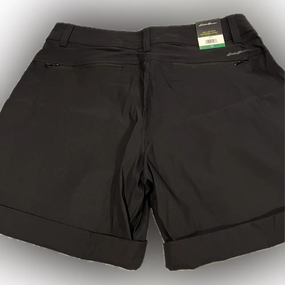 Eddie Bauer Ladies' Cargo Shorts BLACK Size 12 Lightweight Pocket With Zipper - Image 5