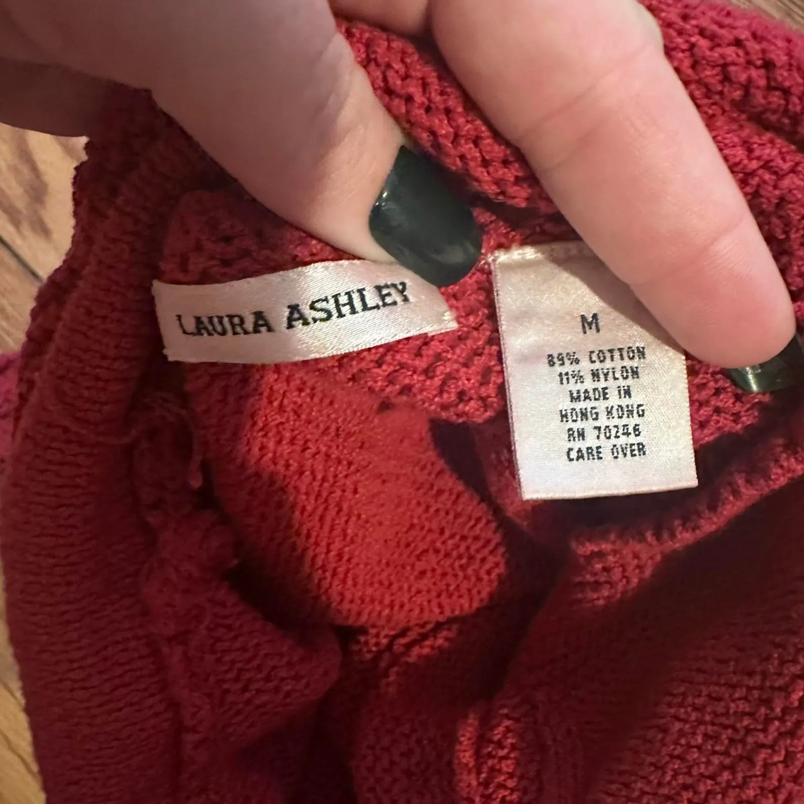 VTG Red orange laura ashley button up cardigan - Image 6