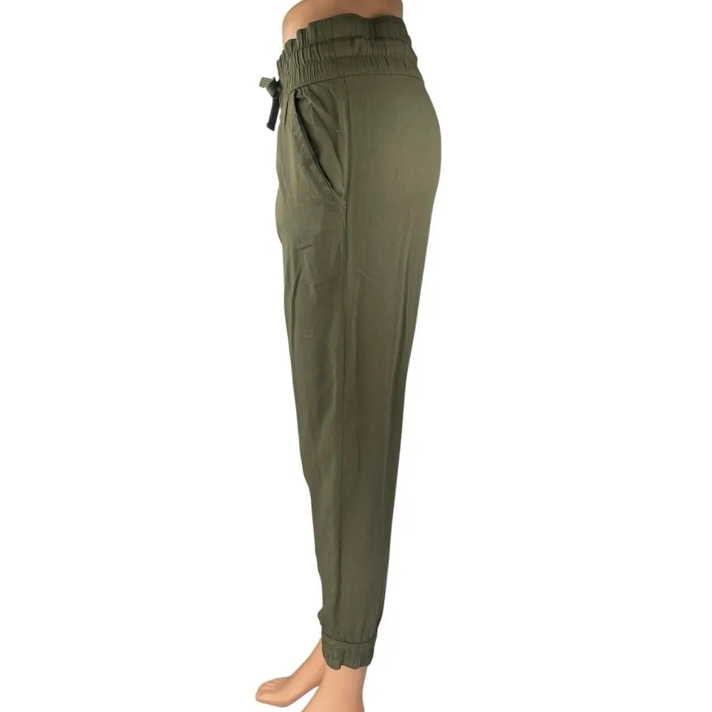 Aritzia Sunday Best Women's Green High Rise Tapered Trousers Jogger Pants Sz XXS - Image 2