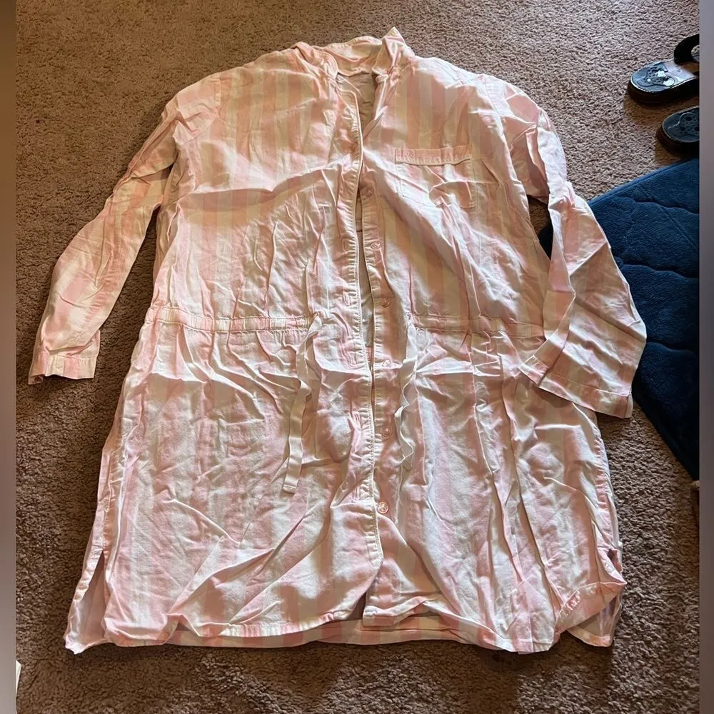 Victoria secret pink & white stripe dress L - Image 2
