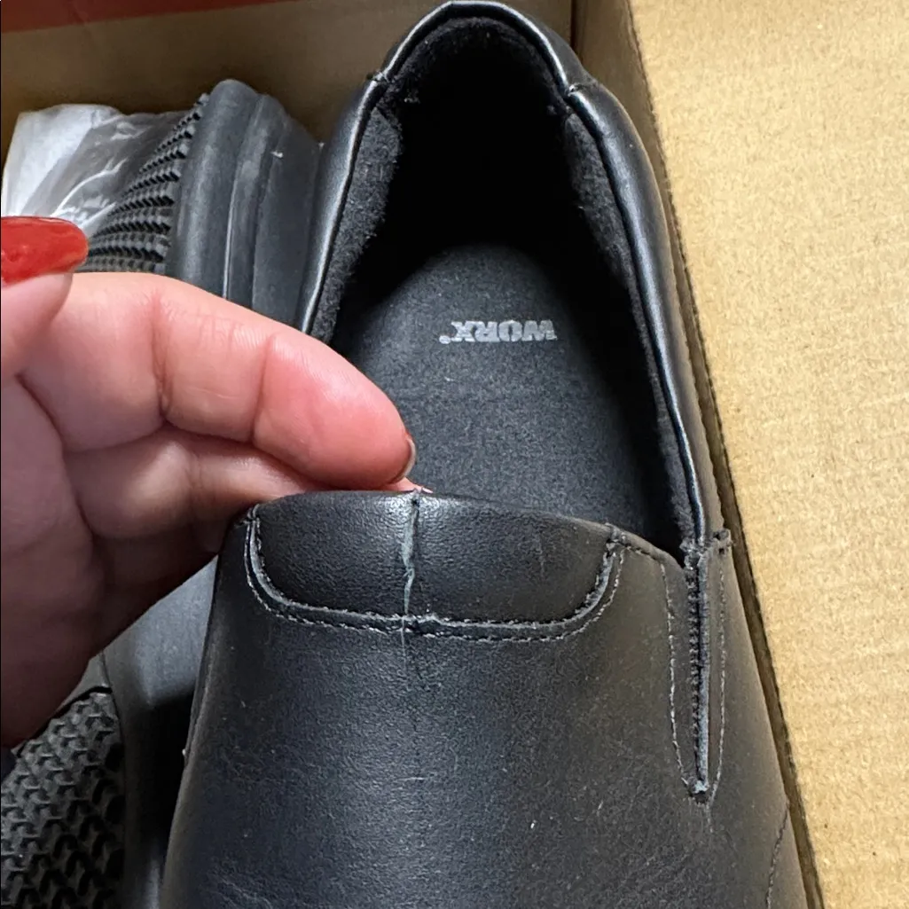 Worx Womens Black Leather Slip On Work Comfort Slip Resistant Shoes Sz 9.5 M - Image 6