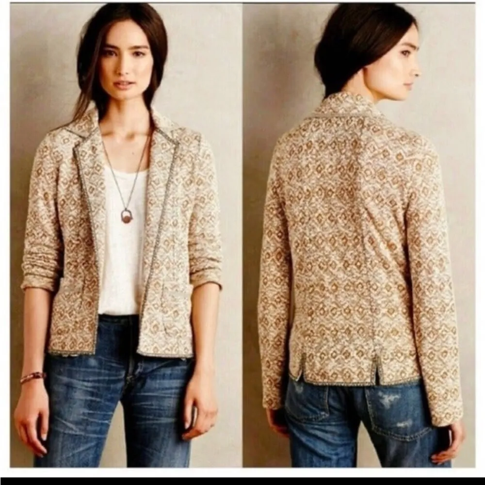 ANTHROPOLOGIE SATURDAY SUNDAY Paracas Knit Blazer Size M - Image 2