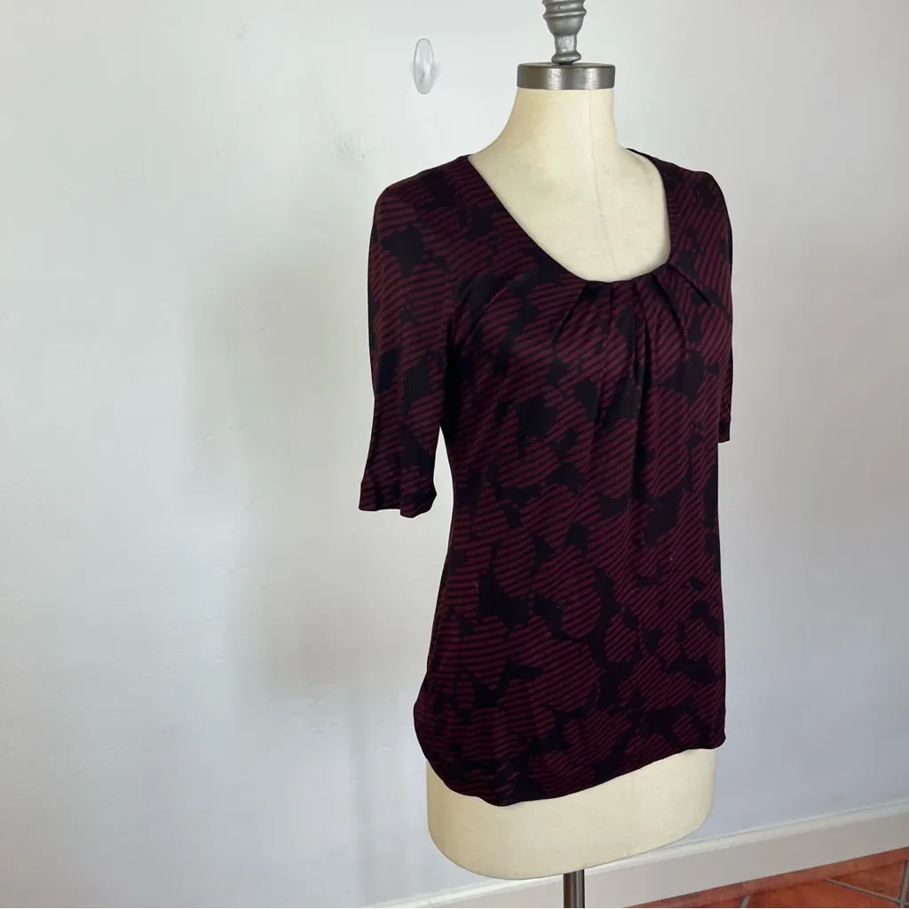 Hugo Boss Maroon Scoop Neck Blouse - Image 2