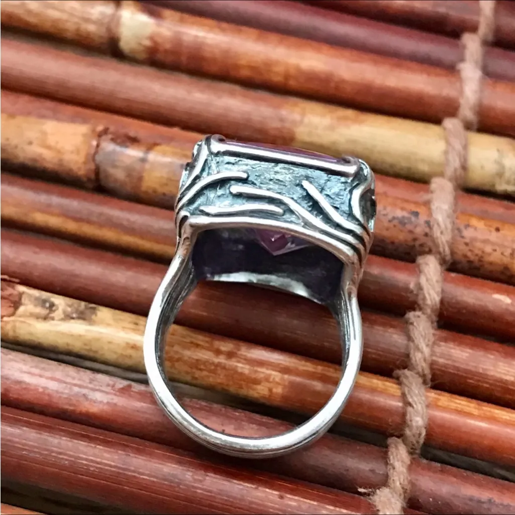 Silpada Sterling Silver Amethyst Stone Ring Size 7 - Image 5