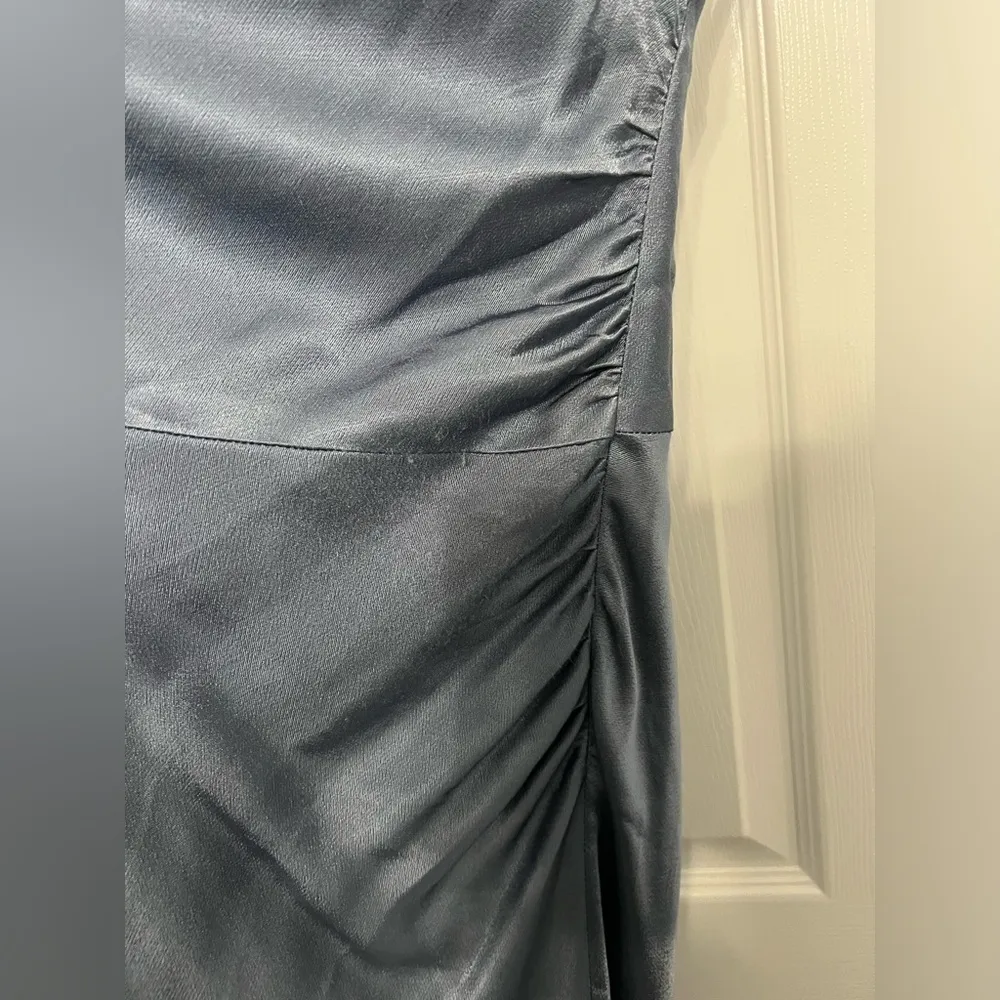 Shona Joy La Lune Asymmetrical Bias Cowl Midi Dress in Blue Smoke - Image 6