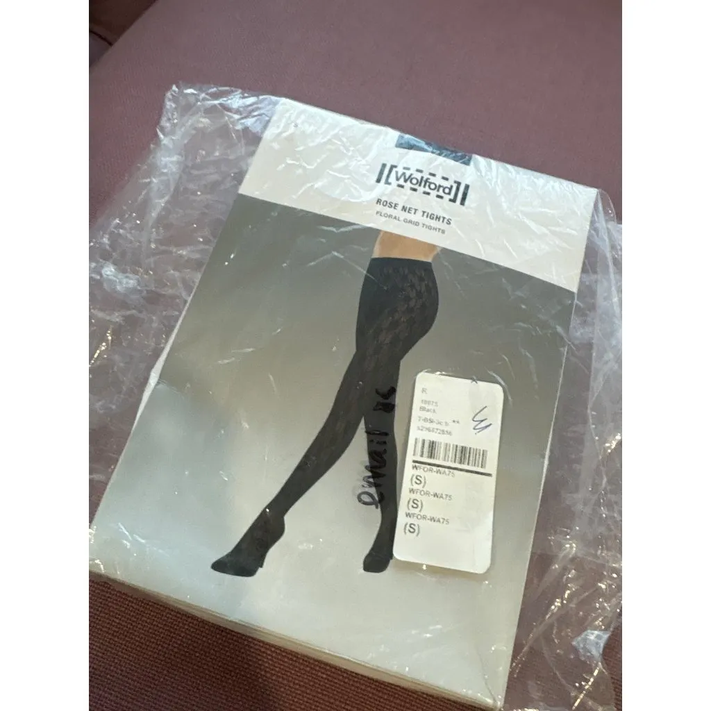 Wolford Rose Tights in Black Small New Womens Nylons Pantyhose - Image 7