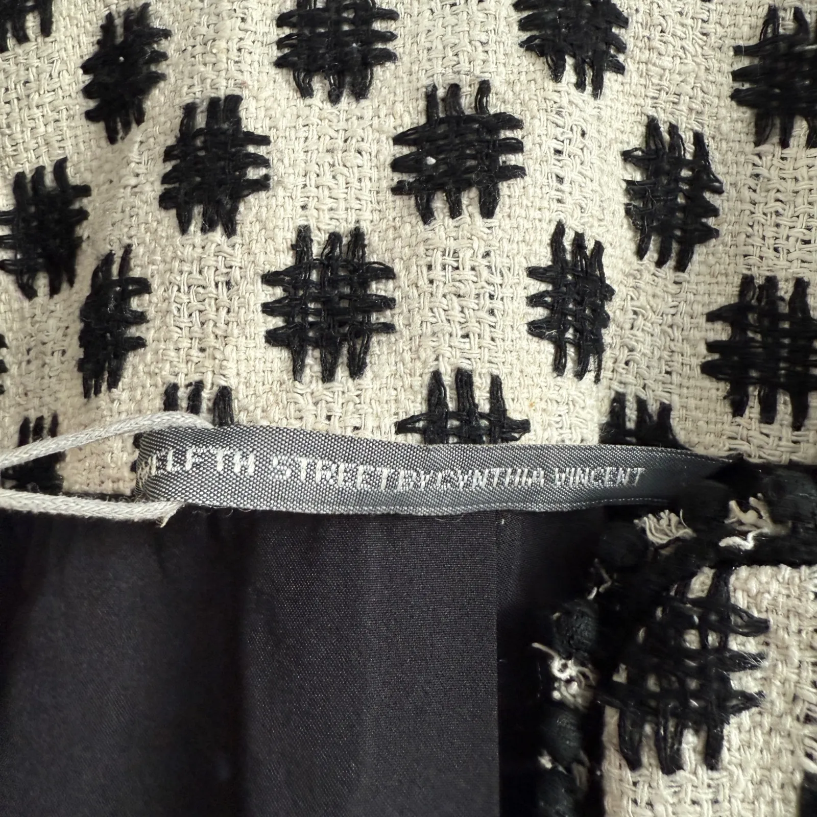 Twelfth Street by Cynthia Vincent Women's Ivory Black Boho Jacket sz 2 NWT‎ Tan - Image 4