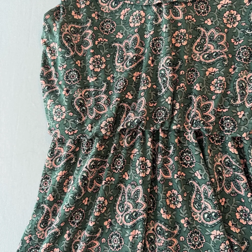 Ann Taylor LOFT Paisley Print Ruffle V-Neck Tie Back Dress - Image 5