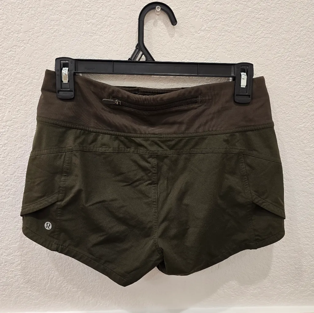 Lululemon Morning Miles Short Dark Olive Size 4 - Image 2