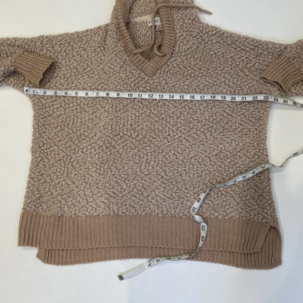 Knox Rose V-Neck Pullover Hooded Chunky Popcorn Knit Sweater EUC Sz M Stretch - Image 7