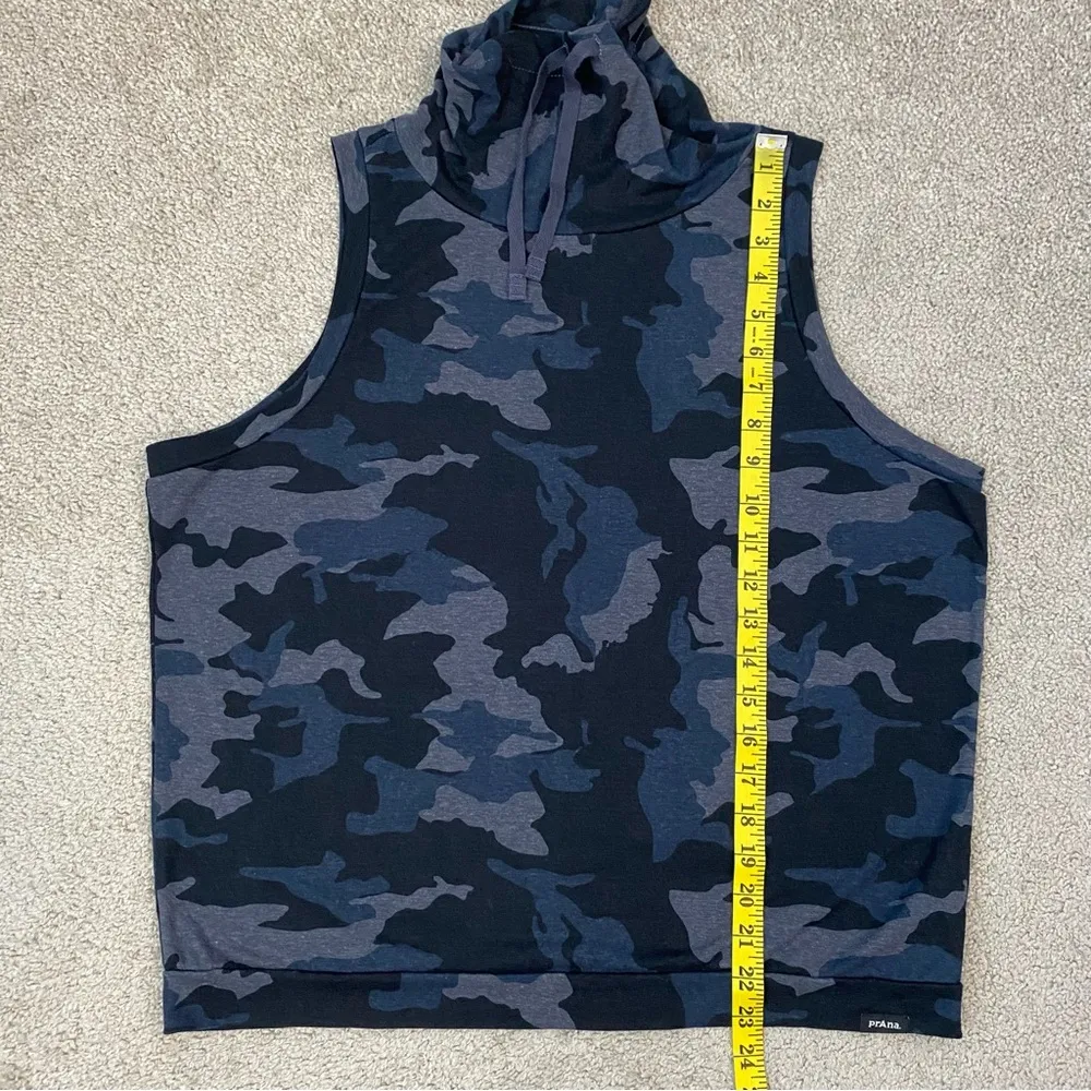 Prana Cozy Up Barmsee Cowlneck Tank Top Hemp Blend Blue Camo M - Image 10