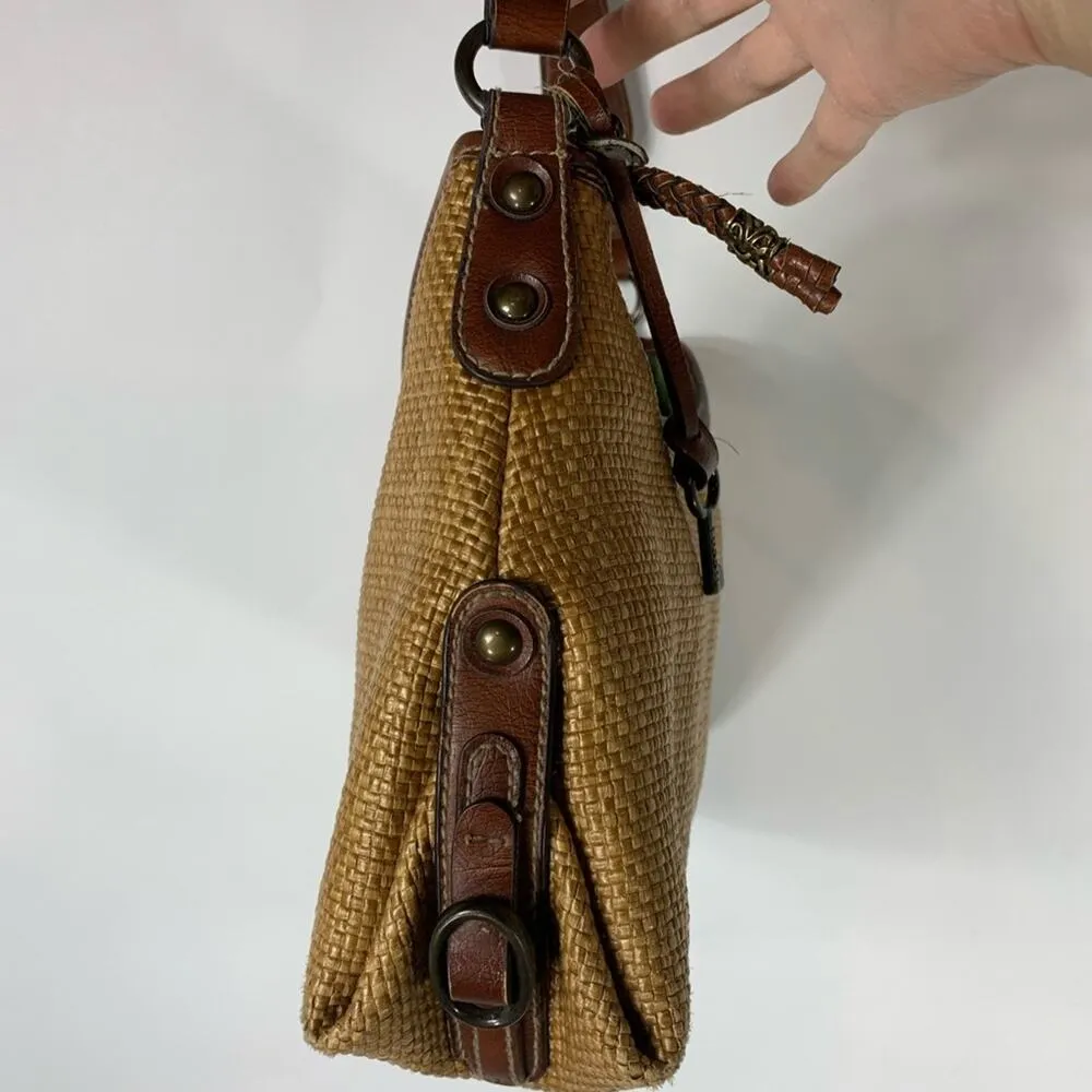 Fossil Woven Bag Handbag Tan Brown Classic - Image 6