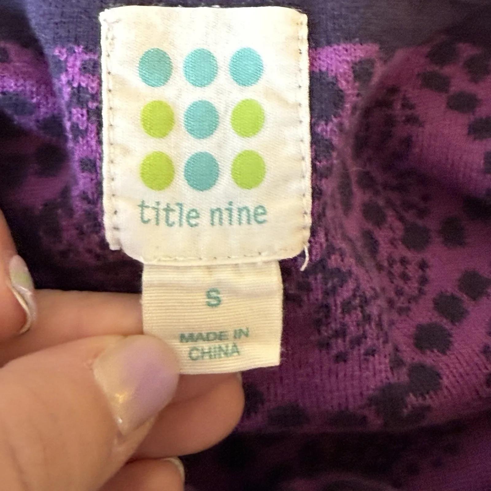 Title Nine Purple Navy Knit A‎ Line Skirt Floral Outdoor Small Stretch Hiking - Image 5