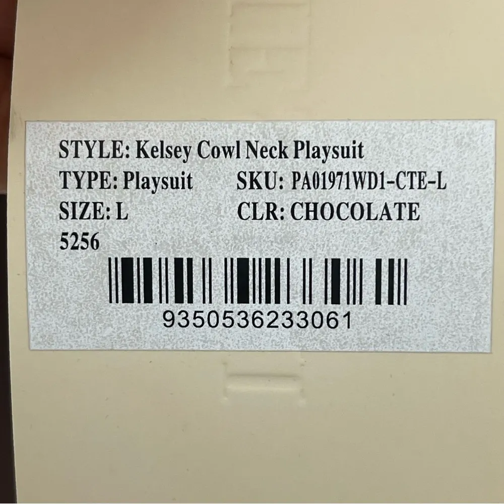 Meshki Kelsey Cowl neck Playsuit SZ L - Image 12