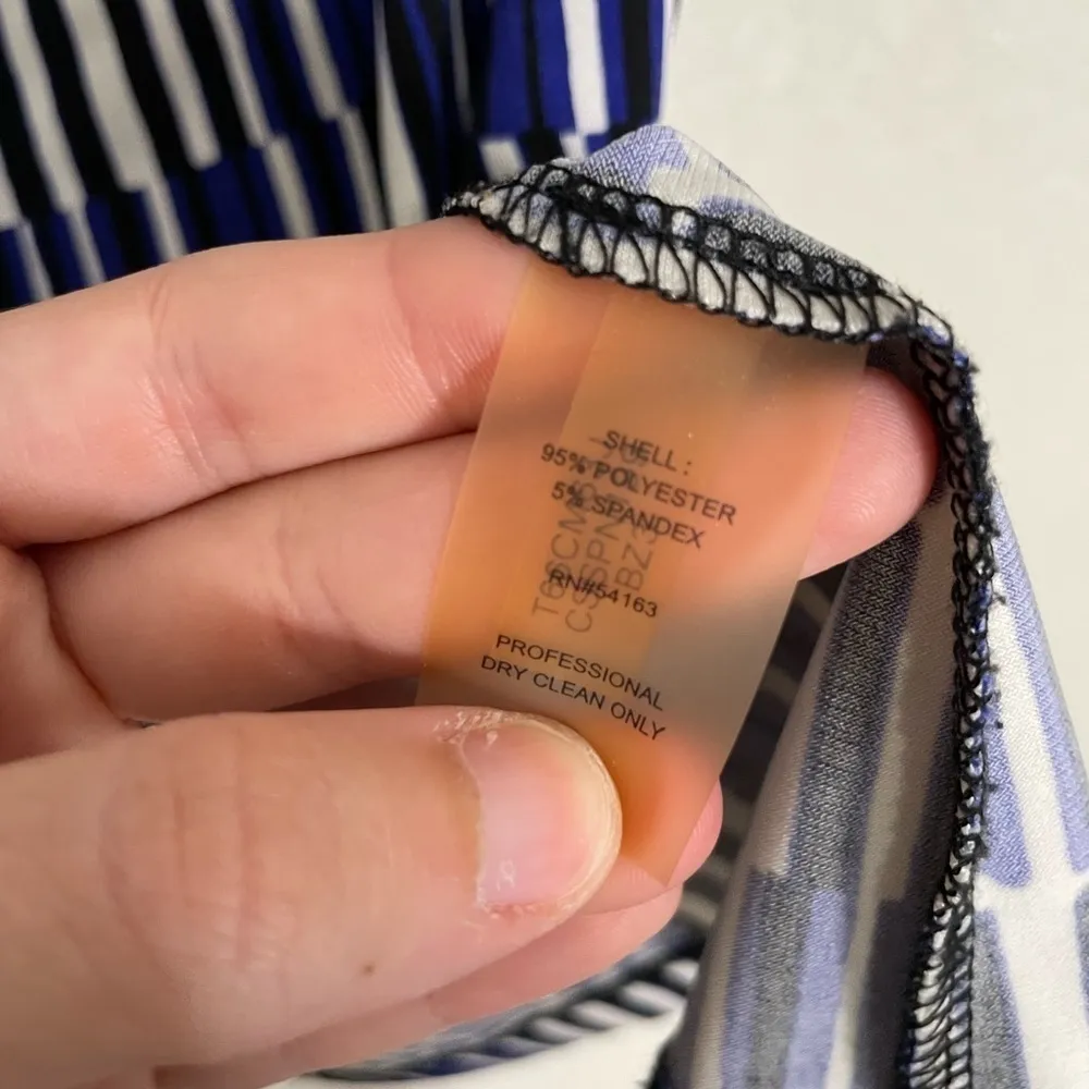 Calvin Klein Blue Black White Paintstroke Sleeveless Blouse PXS - Image 4